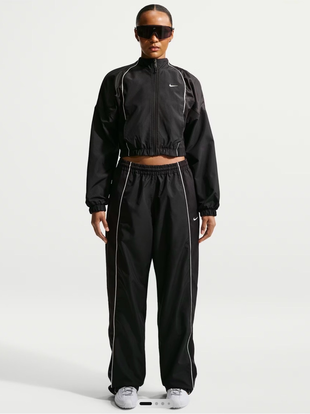 Nike Women’s Woven Track Pants Black White NWT Size M